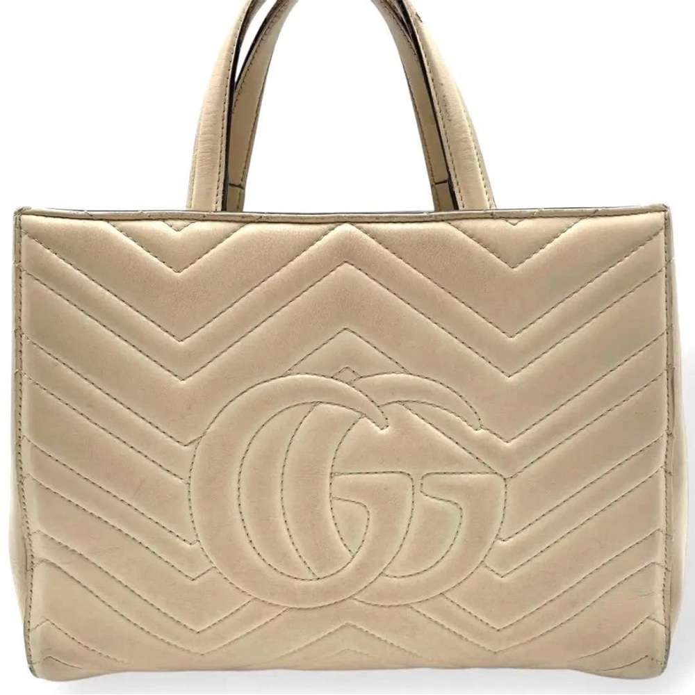 Gucci Cream Satchel with Gold Accents - Picture 3 of 16